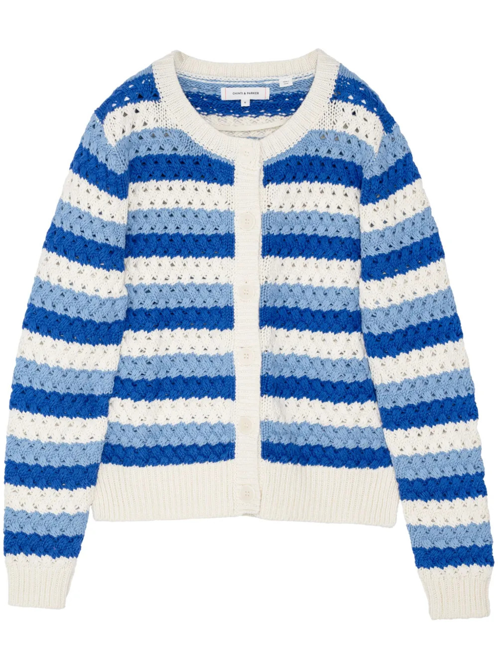 striped crochet cotton cardigan | Farfetch Global