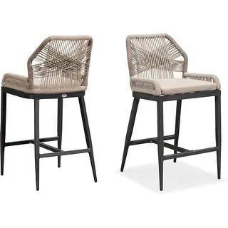 PURPLE LEAF 2 Set Outdoor Bar Stool Chair Set, Modern Counter Height Stool, Cushion Included | Bed Bath & Beyond