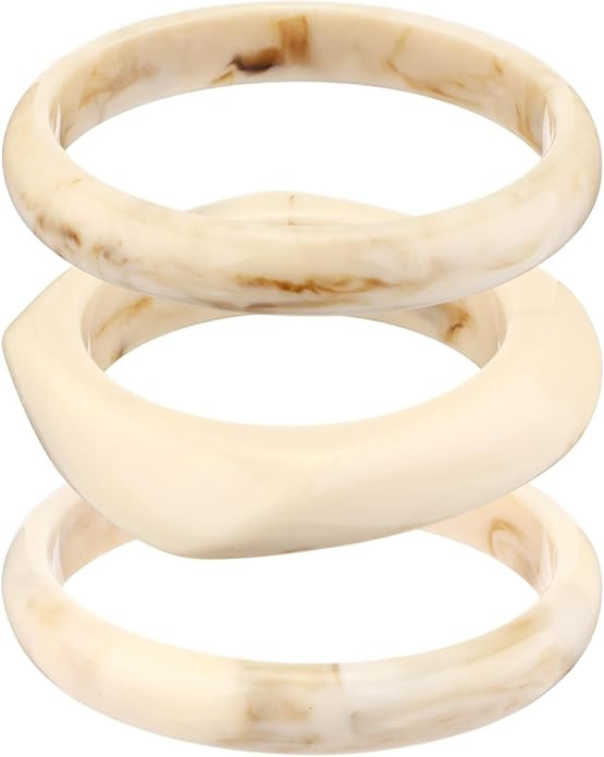 Tondiamo 3 Pcs Acrylic Resin Bracelets Chunky Bracelet for Women Irregular Geometric Wide Resin B... | Amazon (US)