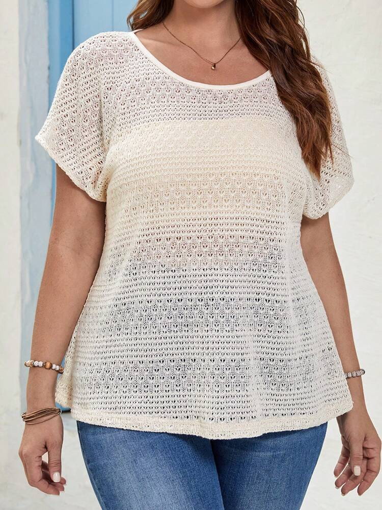 EMERY ROSE Plus Batwing Sleeve Cover Up Top Without Cami Top
       
              
             ... | SHEIN