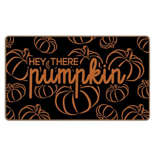 WTOGQ Hello Pumpkin Door Mat, Fall Decorations for Home, Hey There Pumpkin Fall Welcome Mat, Halloween Front Door Mat Indoor Outside Entrance, Autumn Harvest Thanksgiving Decor Doormats 17X29 Inch | Amazon (US)