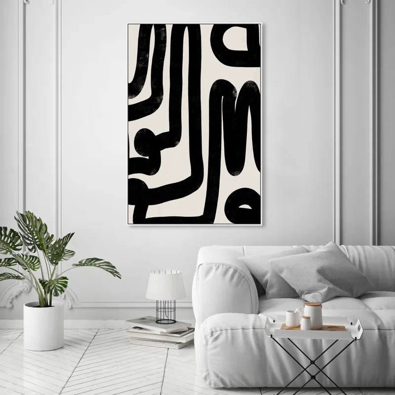 Modern Bold " Modern Bold Brush Stroke Lines " | Wayfair North America
