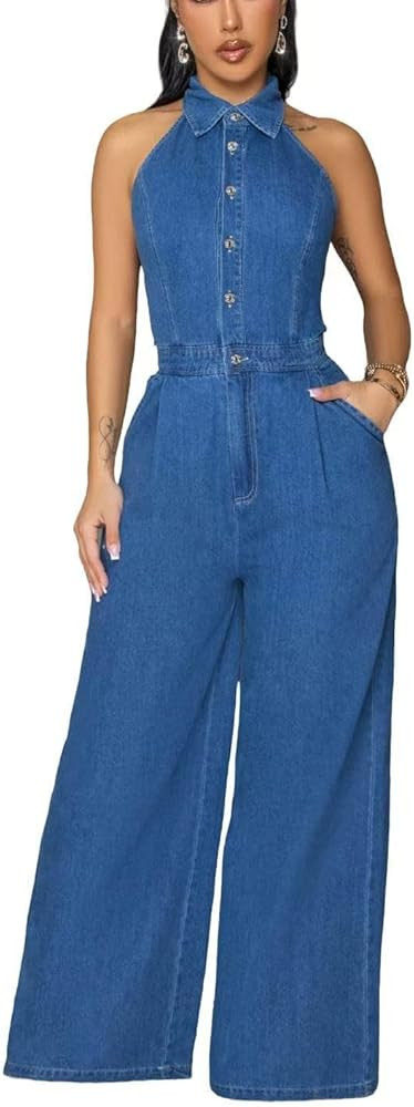 Sunlips Women fashionable, sexy, elegant, high waisted, wide leg pants, club business party butto... | Amazon (US)