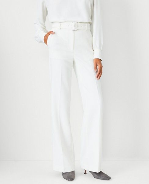 The Belted Boot Cut Pant in Twill | Ann Taylor (US)