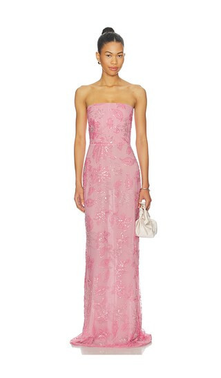 SAU LEE Courtney Maxi Dress in Pink. - size 12 | Revolve Clothing (Global)