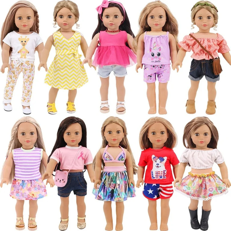K.T. Fancy 10 Sets American 18 Inch Doll Clothes and Accessories Include Doll Clothing Dress Swim... | Walmart (US)