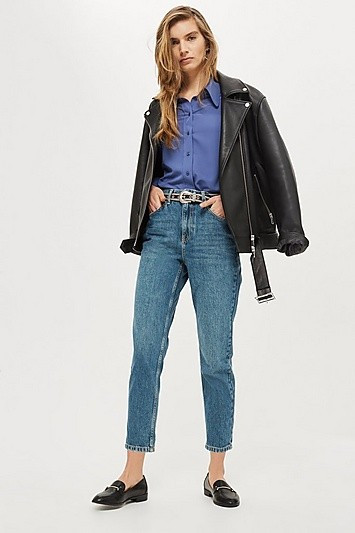 Petite Blue Green Mom Jeans - Green | Topshop US