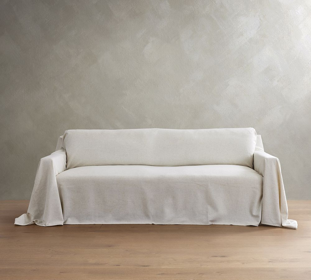 Relaxed Fit Slipcover, Sofa, Linen Oatmeal | Pottery Barn (US)