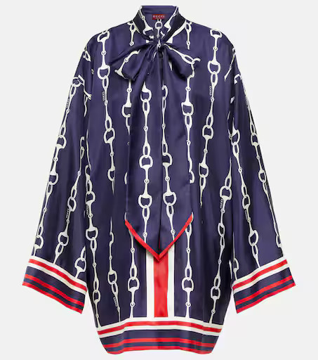 Horsebit scarf-detail silk minidress | Mytheresa (US/CA)