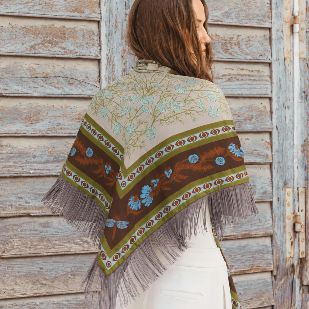 Gaia Silk Fringe Bandana | The Freya Brand
