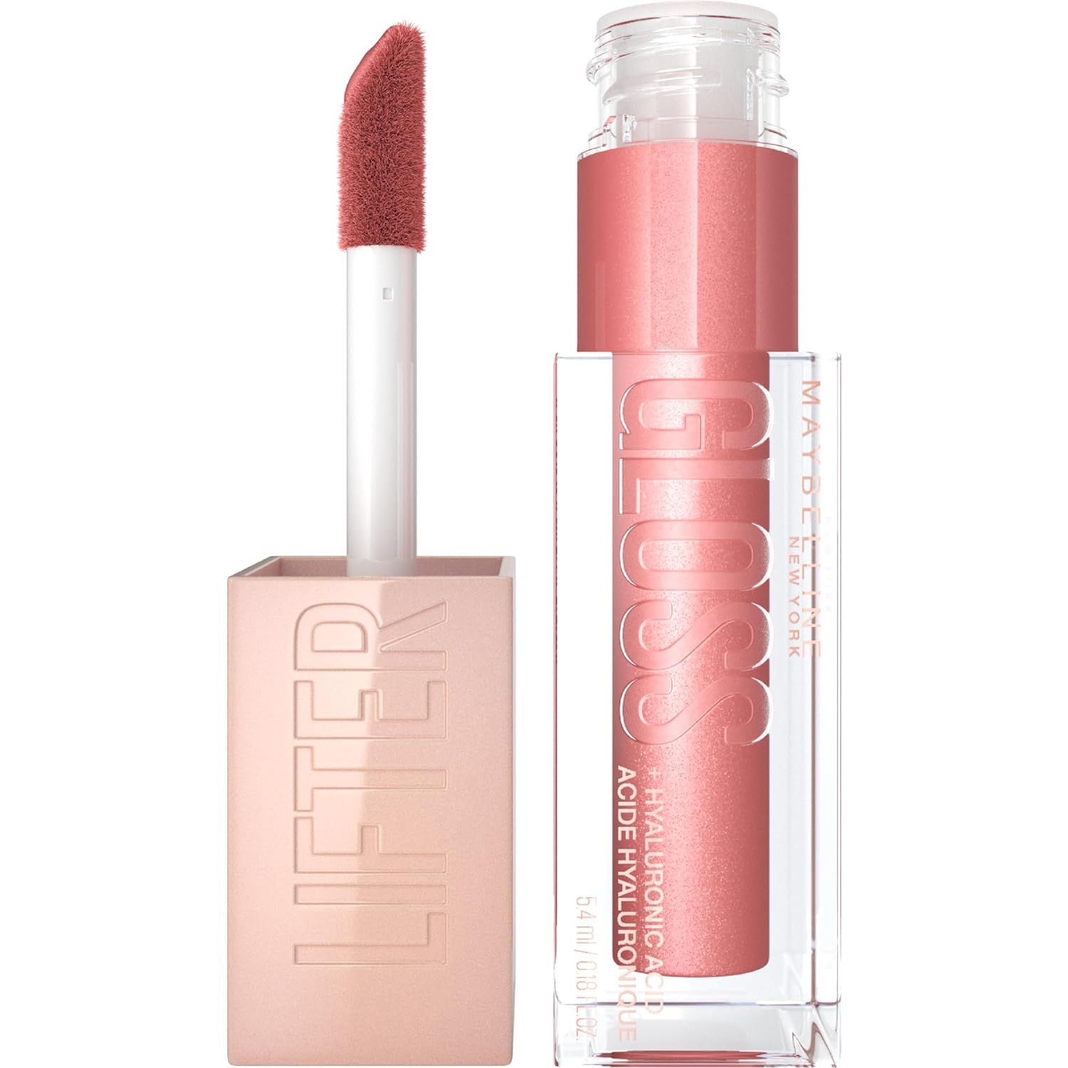 Maybelline Lifter Gloss, Hydrating Lip Gloss with Hyaluronic Acid, Moon, Nude Pink, 0.18 Ounce | Amazon (US)