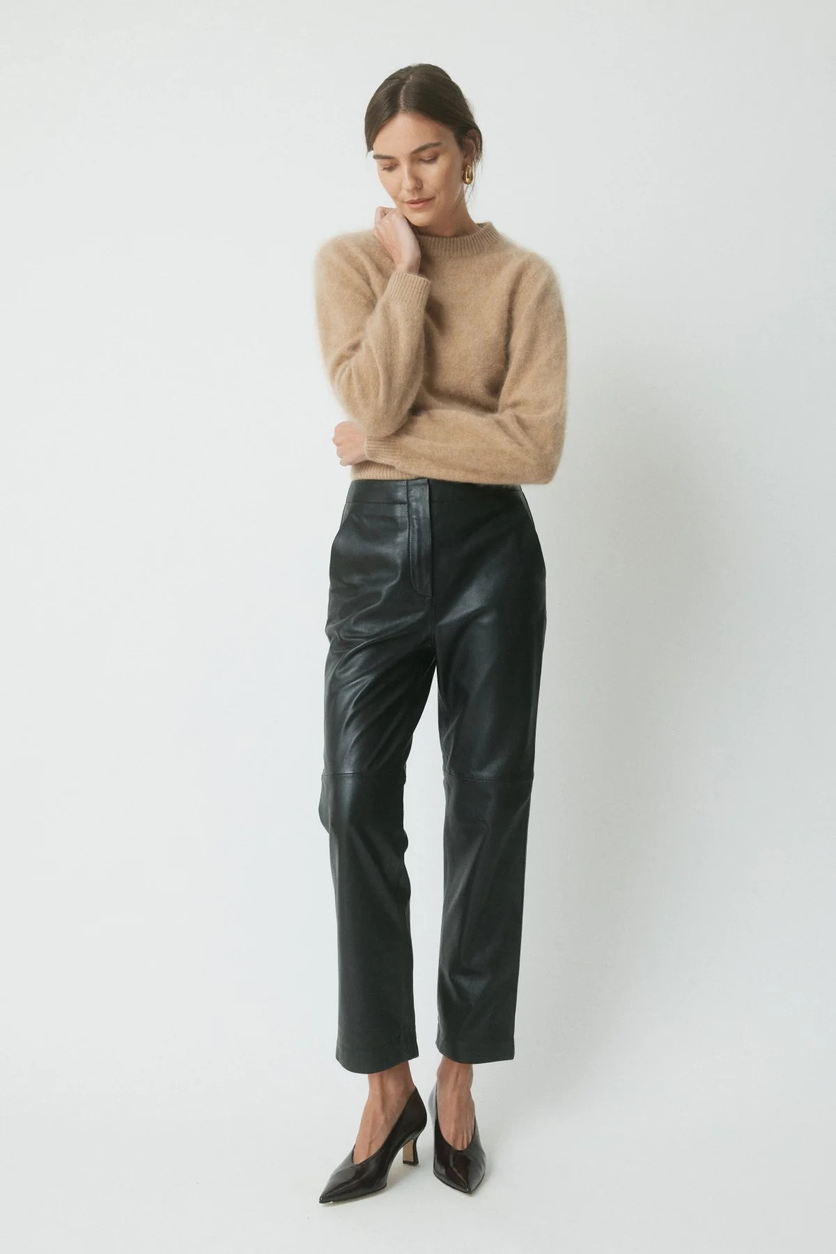 Patti Leather Pant - Black | Perri Cutten