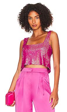 Show Me Your Mumu Tara Crop Top in Pink Disco Sequin from Revolve.com | Revolve Clothing (Global)