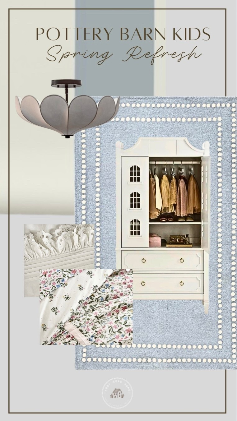 A breath of fresh spring for little spaces 🌸 Light blues, classic whites, and heirloom details that grow with them.

#LTKSeasonal #LTKHome #LTKmomlife