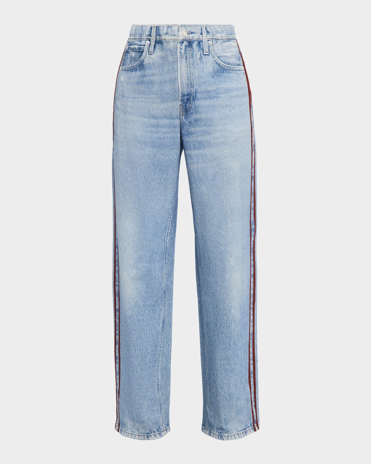 Miramar Terry Wide-Leg Track Jeans | Neiman Marcus