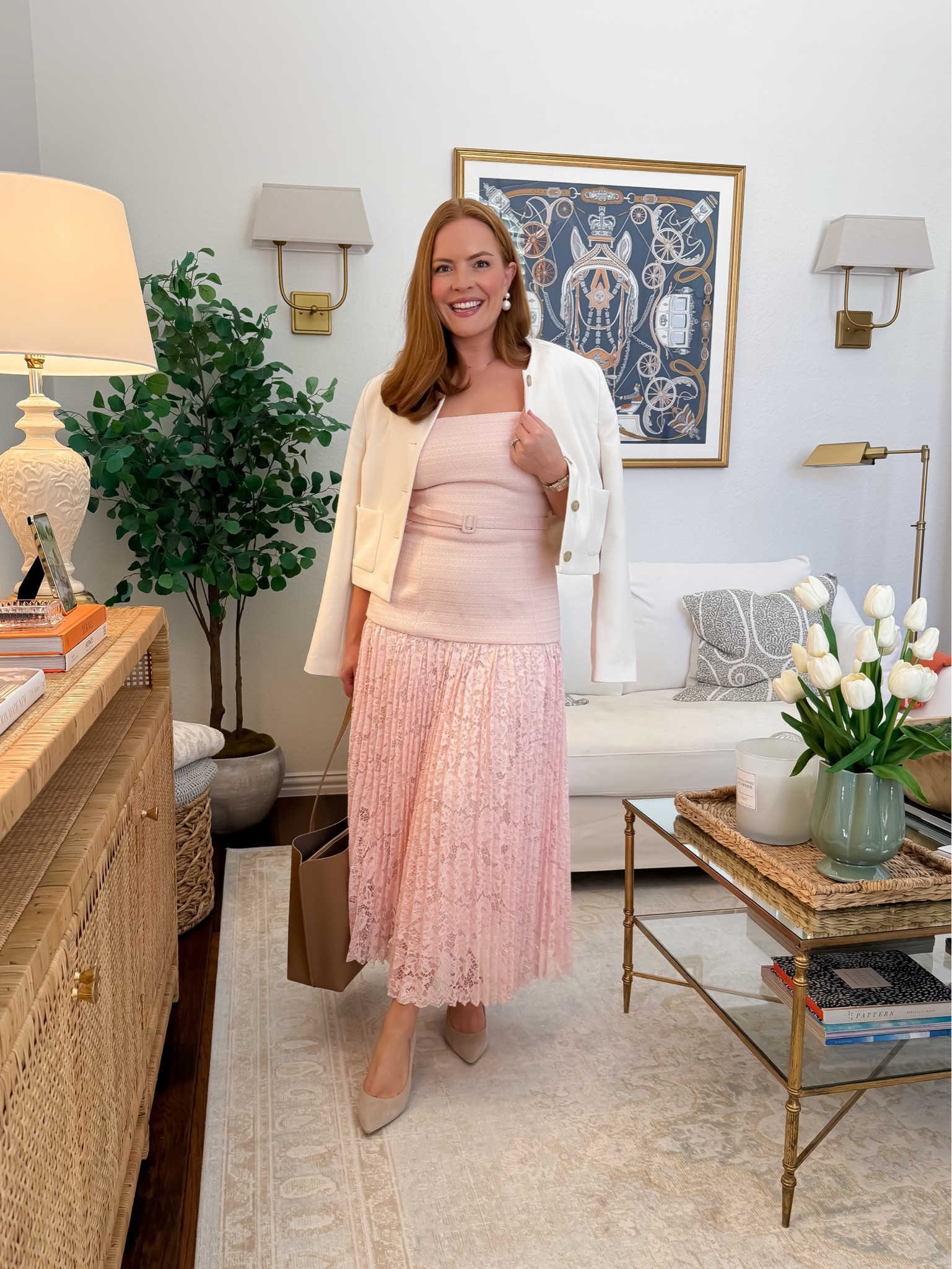 Polished spring workwear outfit that feels elevated but still easy 🌸

This lace midi dress is such a good option for work, meetings, or events. I added a lightweight jacket to make it more office-friendly, but you can wear it on its own too.

Feminine, flattering, and comfortable enough for all-day wear.
Fits true to size — wearing my usual.
Everything is linked in this LTK post 🤍

#LTKWorkwear #LTKgrwm #LTKmomlife