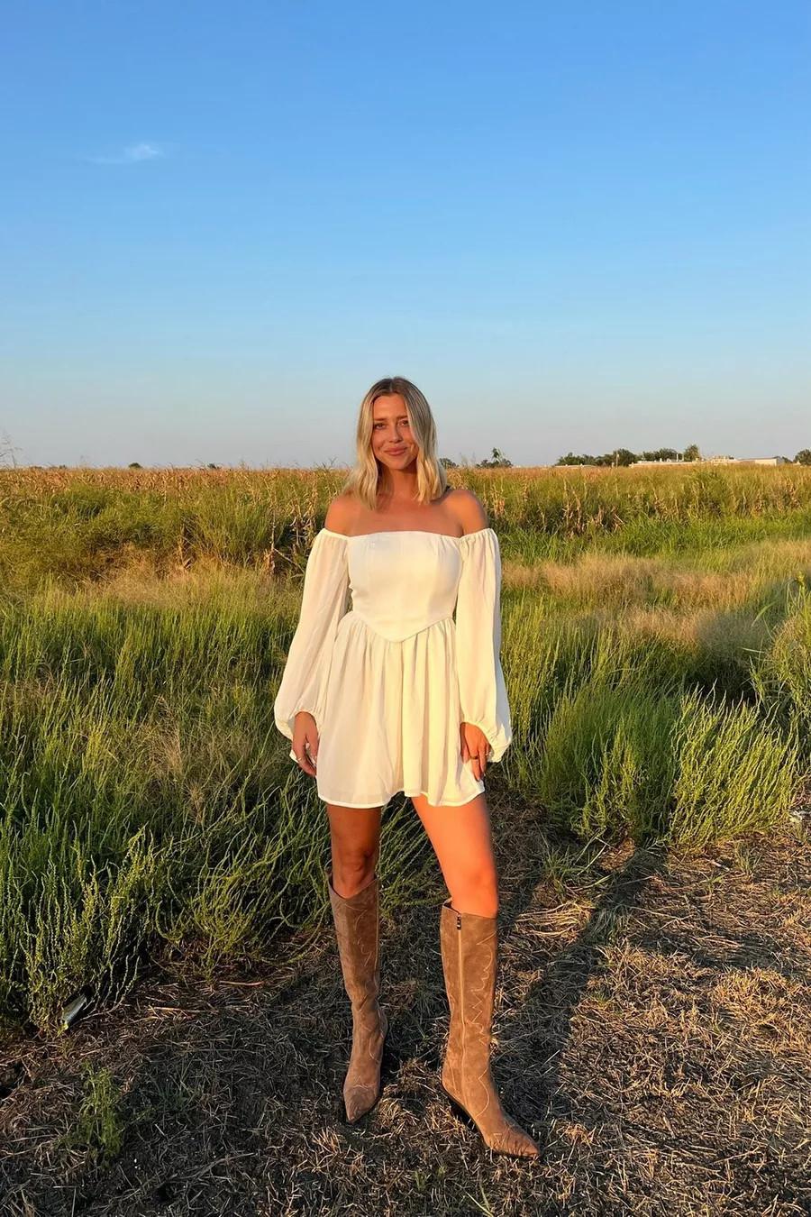 Corset Bandeau Poet Sleeve Bandeau Mini Dress | Nasty Gal US