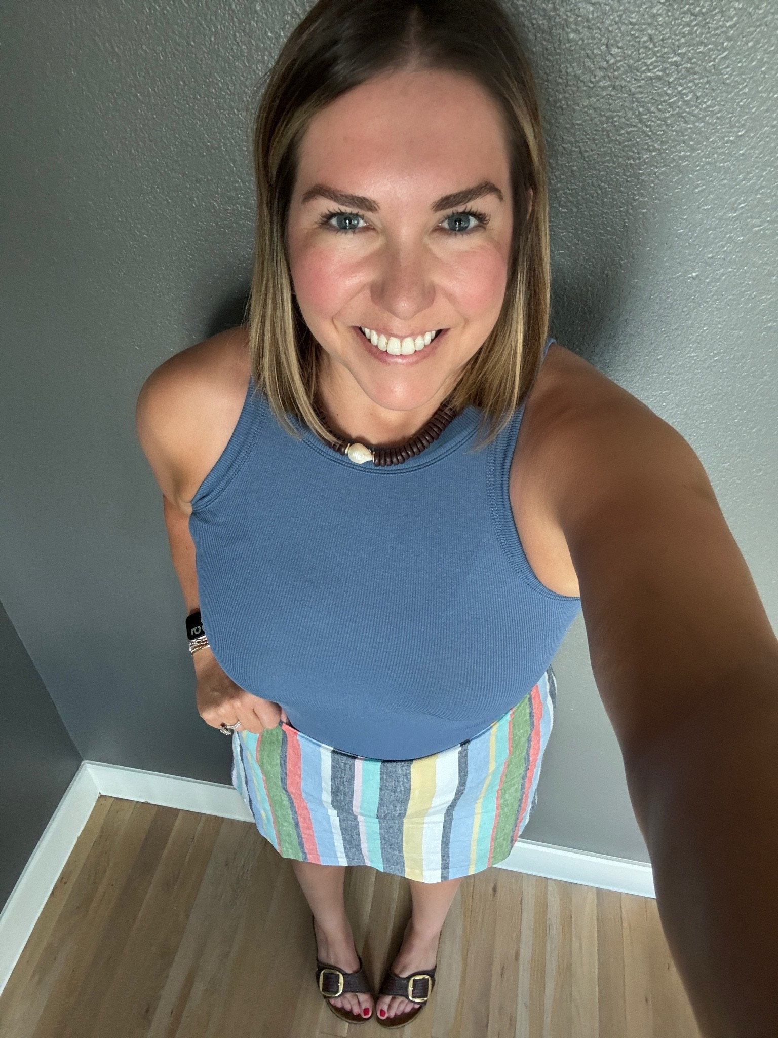 If a skirt isn’t actually a skort… then I don’t want it. I’m loving that they are back and so much more functional. I love this striped one. It’s from the LOFT but is currently sold out so I linked the print in other styles. Added a tank and was ready for a dinner out.

#LTKootd #LTKSaleAlert #LTKMidsize