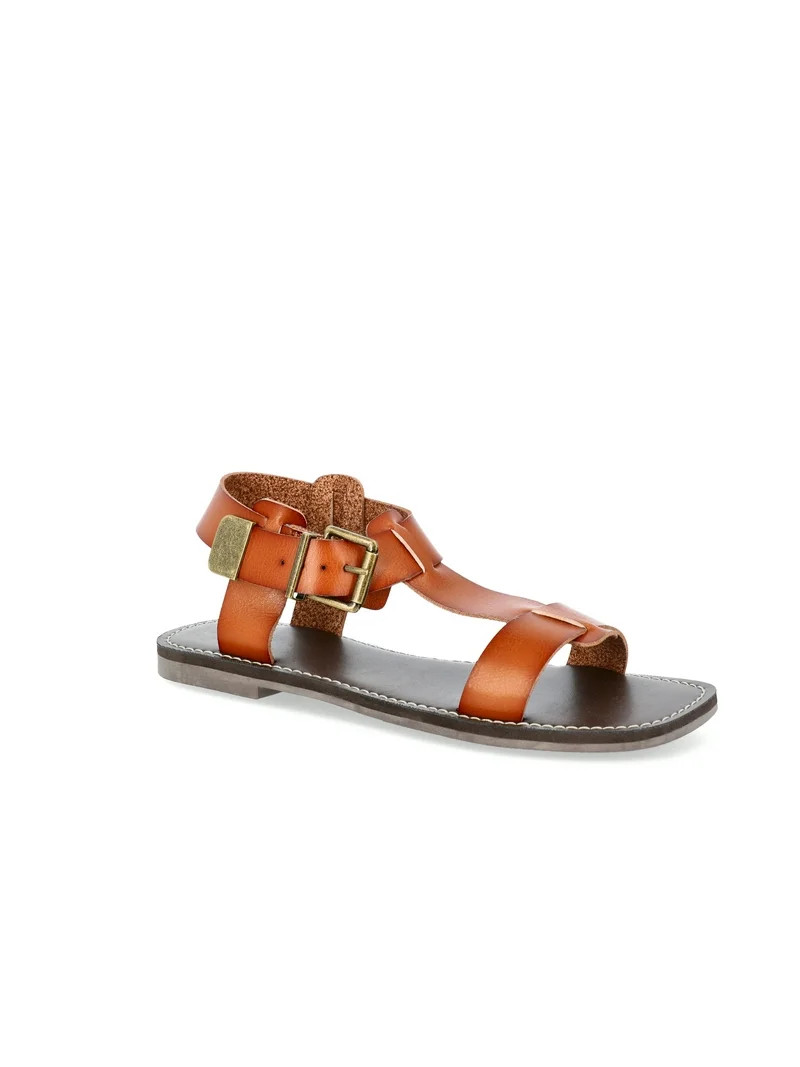 Time and Tru Women's T-Strap Sandal - Walmart.com | Walmart (US)
