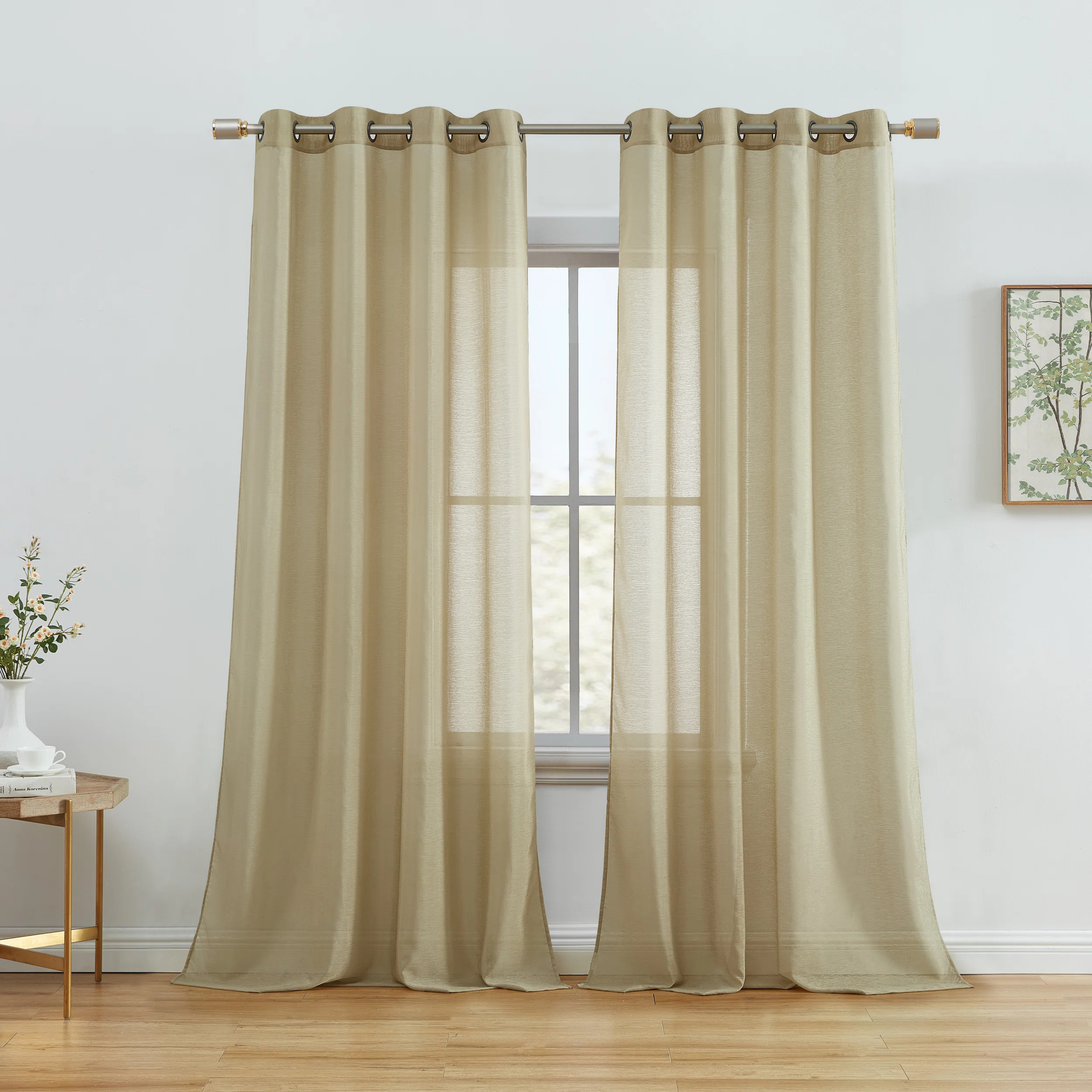 Winston Porter Carmille Semi-Sheer Grommet Curtain Panels & Reviews | Wayfair | Wayfair North America