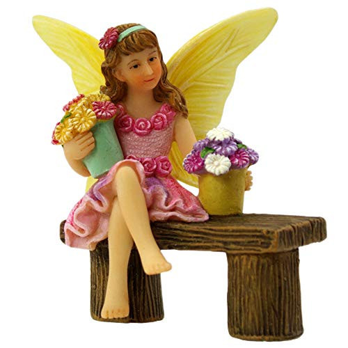 PRETMANNS Fairy Garden Accessories - Hand Painted Fairies for Fairy Garden Outdoor - Isabella Fairy Figurine on Bench - Miniature Garden Figurines for Indoor Outdoor Fairy Gardens - 1 Piece | Amazon (US)