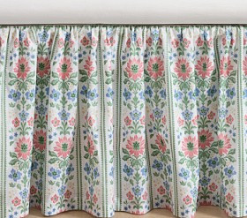 Hill House Home Block Stripe Floral Crib Skirt | Pottery Barn Kids