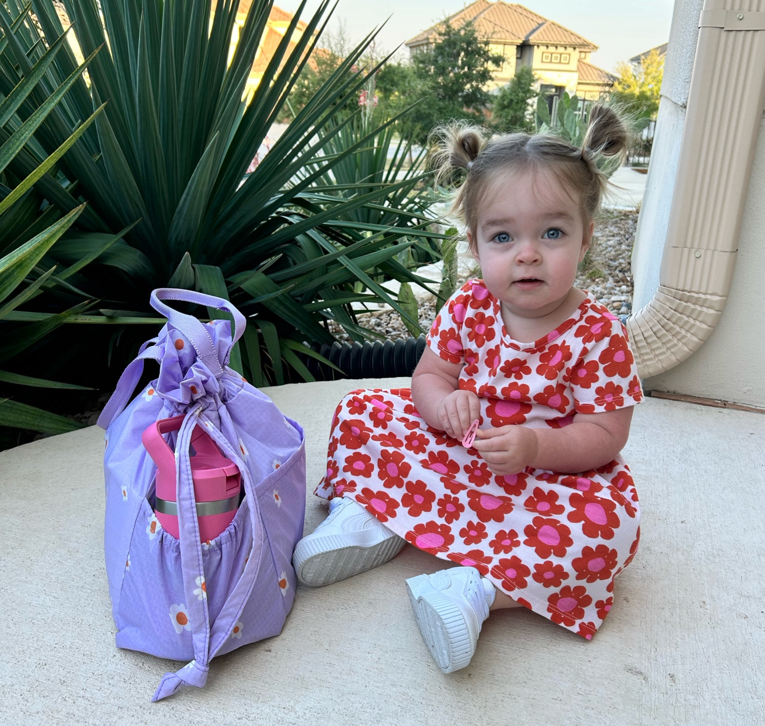 toddler girl dress and white sneakers - dress is $8!