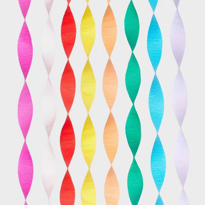 8pk Paper Rainbow Crepe Streamer - Spritz™ | Target