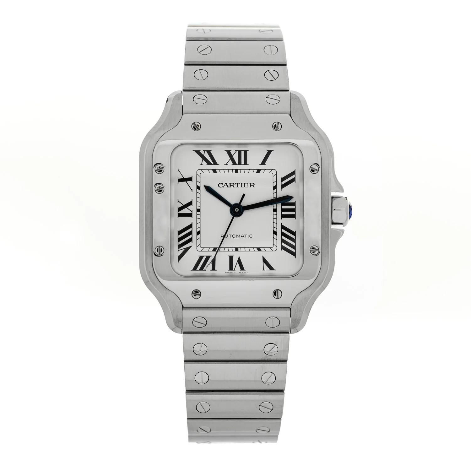 Stainless Steel 35mm Santos de Cartier Automatic Watch | FASHIONPHILE (US)