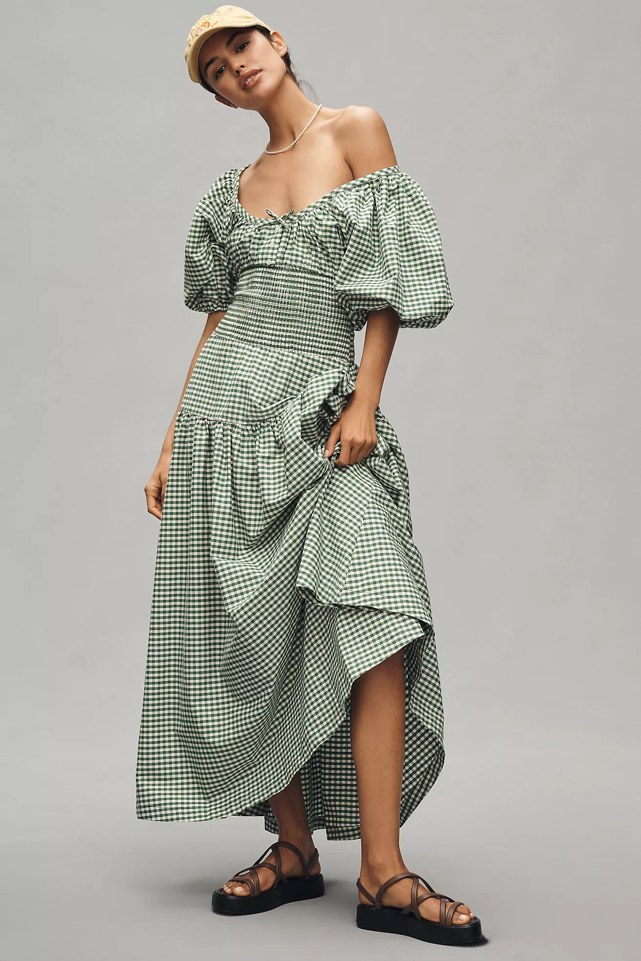 WeWoreWhat Smocked Puff-Sleeve Maxi Dress | Anthropologie (US)
