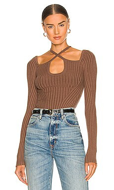 NBD Tezo Knit Bodysuit in Rich Umber from Revolve.com | Revolve Clothing (Global)