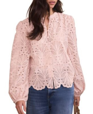 Women's Cotton Broderie Detail Blouse | Bloomingdale's (AU)