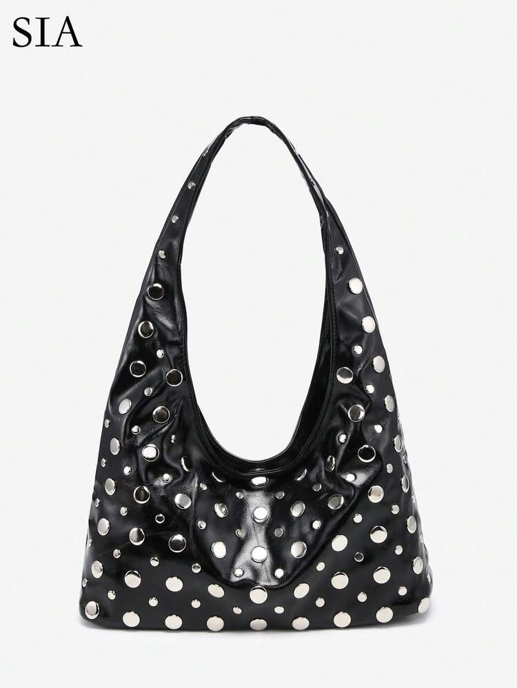 Black studded retropurse | SHEIN