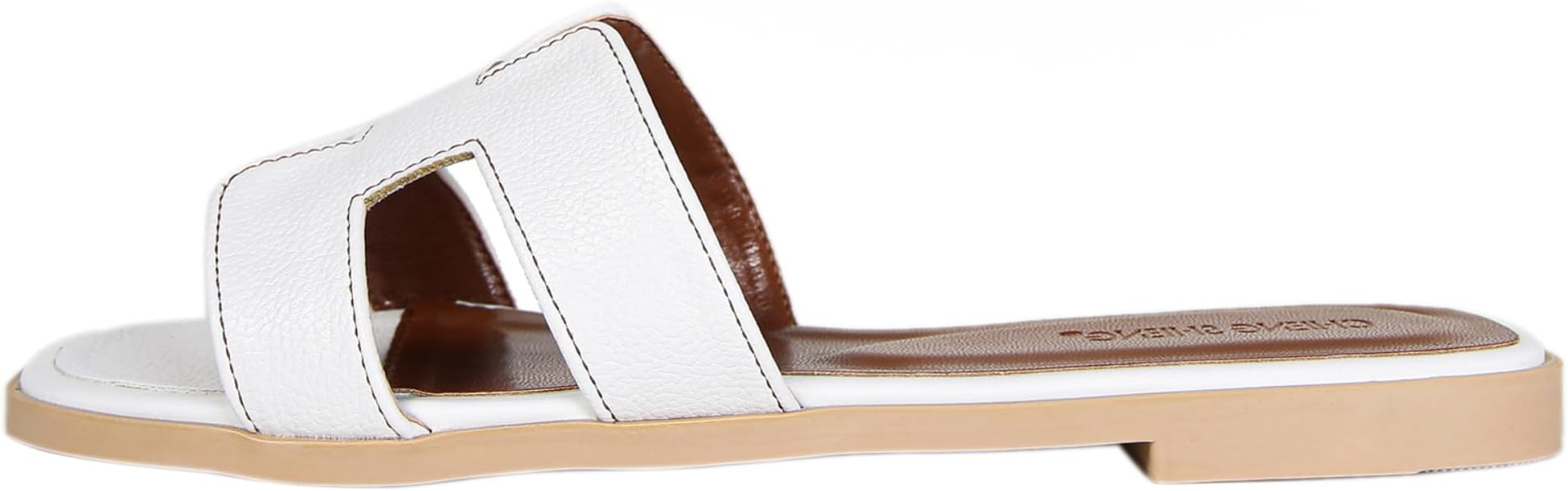 Womens Sandals Dressy Flat Sandals for Women Summer Leather Slide Sandals Comfortable Mules for W... | Amazon (US)