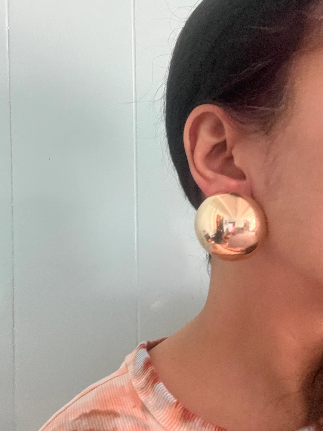 Big Gold Earrings Gold Mirror Studs Large huge Gold Stud - Etsy | Etsy (US)