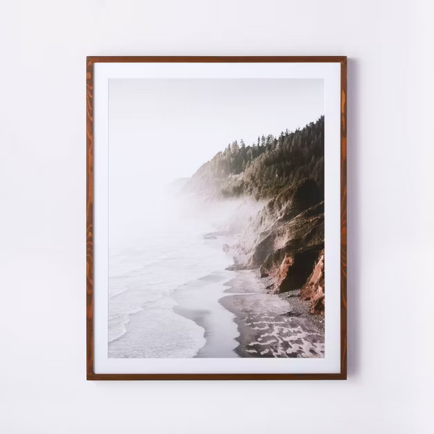 30" x 36" Foggy Oceanside Trees Framed Wall Art - Threshold™ designed with Studio M... | Target