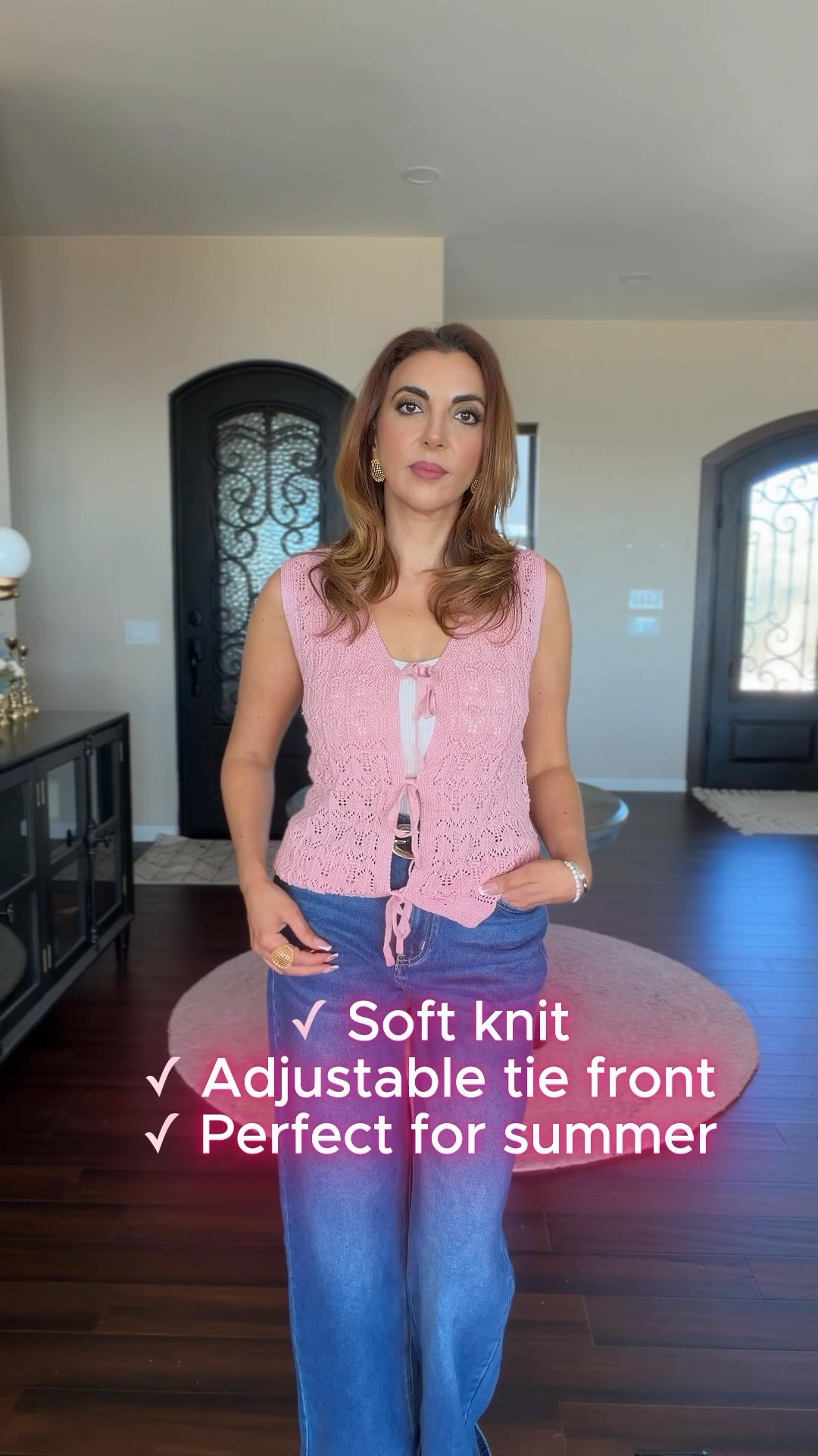 The cutest summer top is officially on repeat! 💕 Lightweight, feminine, and so easy to style with your favorite jeans or shorts. The adjustable tie-front adds the perfect touch, and the soft knit makes it comfortable enough for all-day wear. One of those versatile pieces you’ll reach for again and again! 🌸✨

#LTKootd #LTKOver40 #LTKSaleAlert