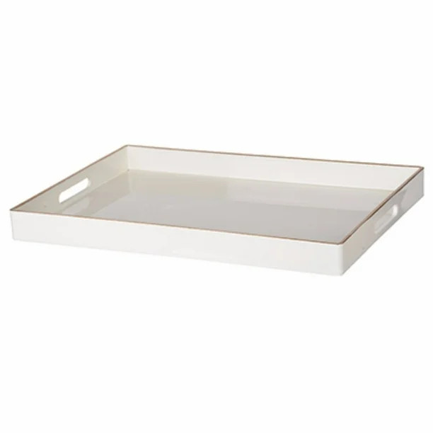Rectangle Tray With Cutout Handles, White - Walmart.com | Walmart (US)