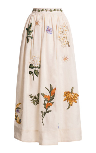 Tangelo Embroidered Linen Maxi Skirt | Moda Operandi (Global)