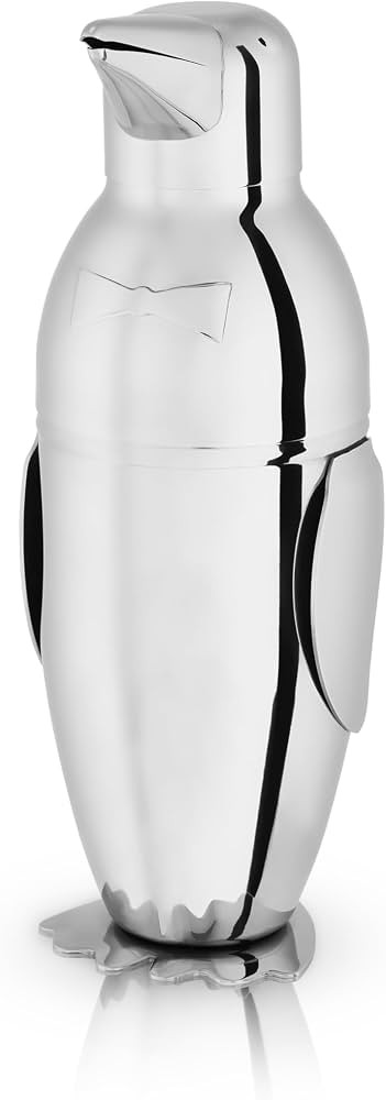 Viski Penguin Cocktail Shaker with Strainer, Stainless Steel Cobbler Shaker for Margaritas, Whisk... | Amazon (US)