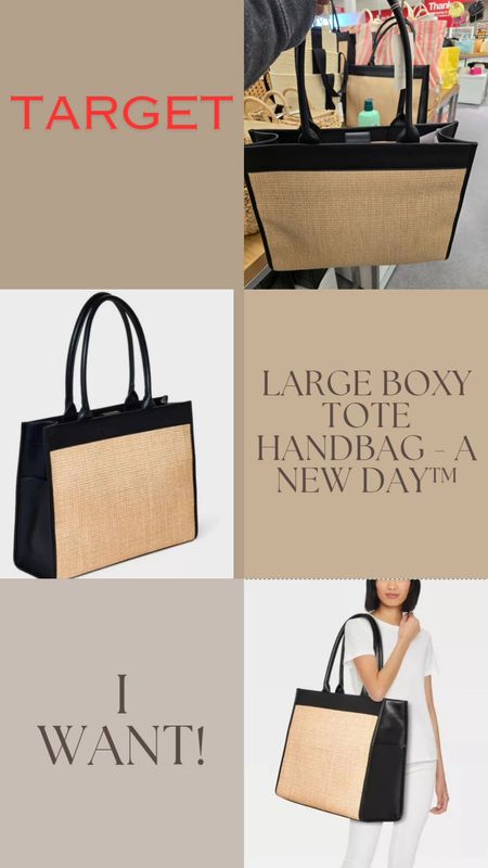 Large Boxy Tote Handbag - A New Day™ will be perfect for summer.  #totebag #summertime 

#LTKxTarget #LTKfindsunder100 #LTKworkwear