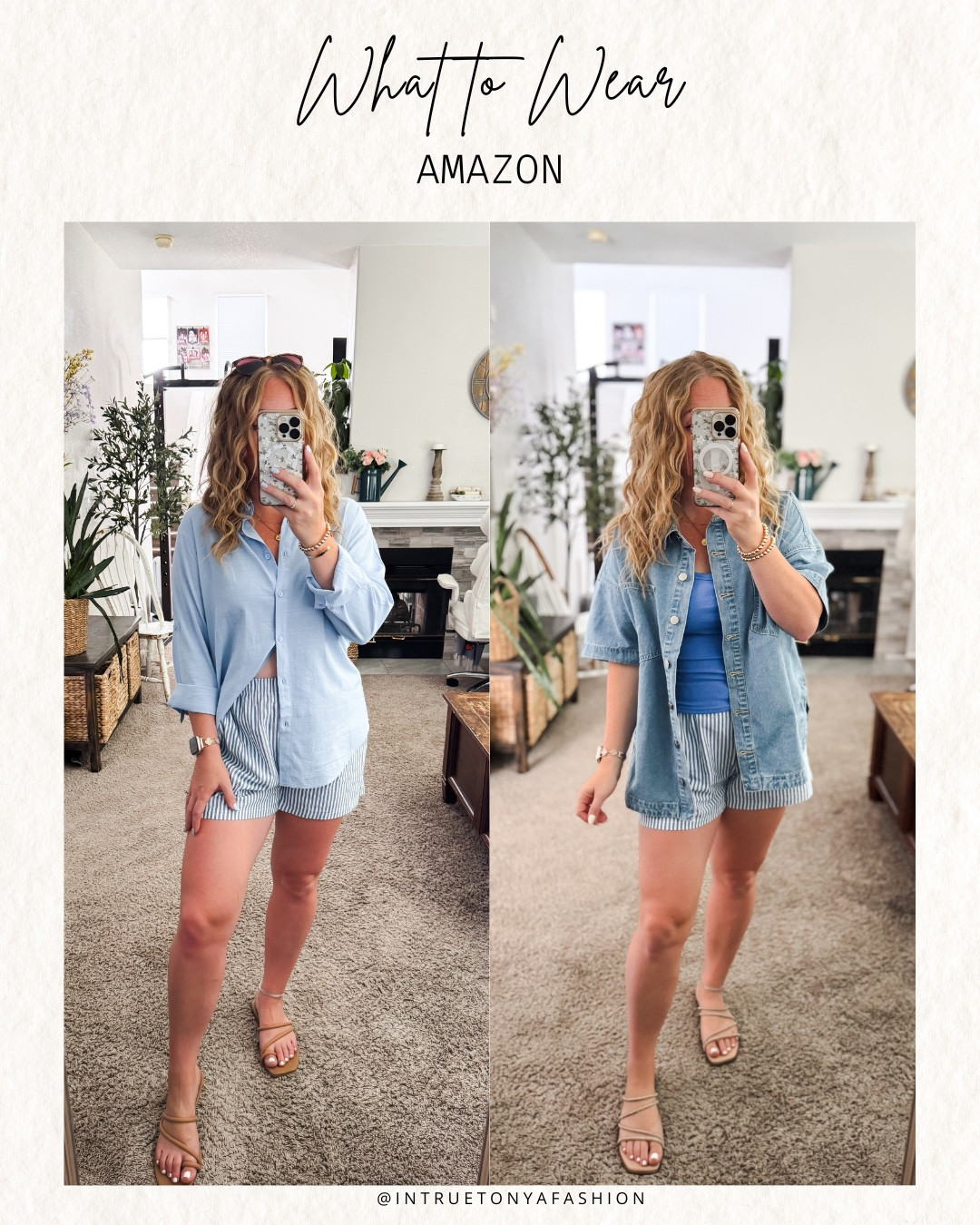 What to wear from amazon 




Amazon outfits, summer outfit inspo, outfit ideas, casual outfits amazon, amazon outfits every day, outfit ideas 2026, summer outfits, late summer outfits Amazon, striped shorts outfit, short sleeve denim jacket, cotton button down shirt

#LTKootd #LTKSaleAlert #LTKPetite