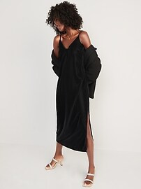 Velvet Midi Slip Dress for Women | Old Navy (US)