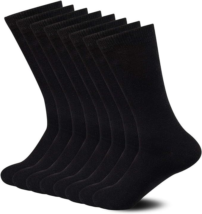 Sock Amazing Unisex Premium Bamboo Fiber Socks Super Soft Crew 8 Pack | Amazon (US)