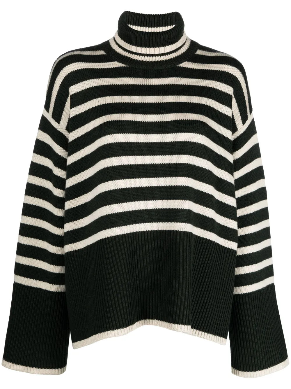 TOTEME Striped wool-cotton Jumper | Green | FARFETCH UK | Farfetch Global
