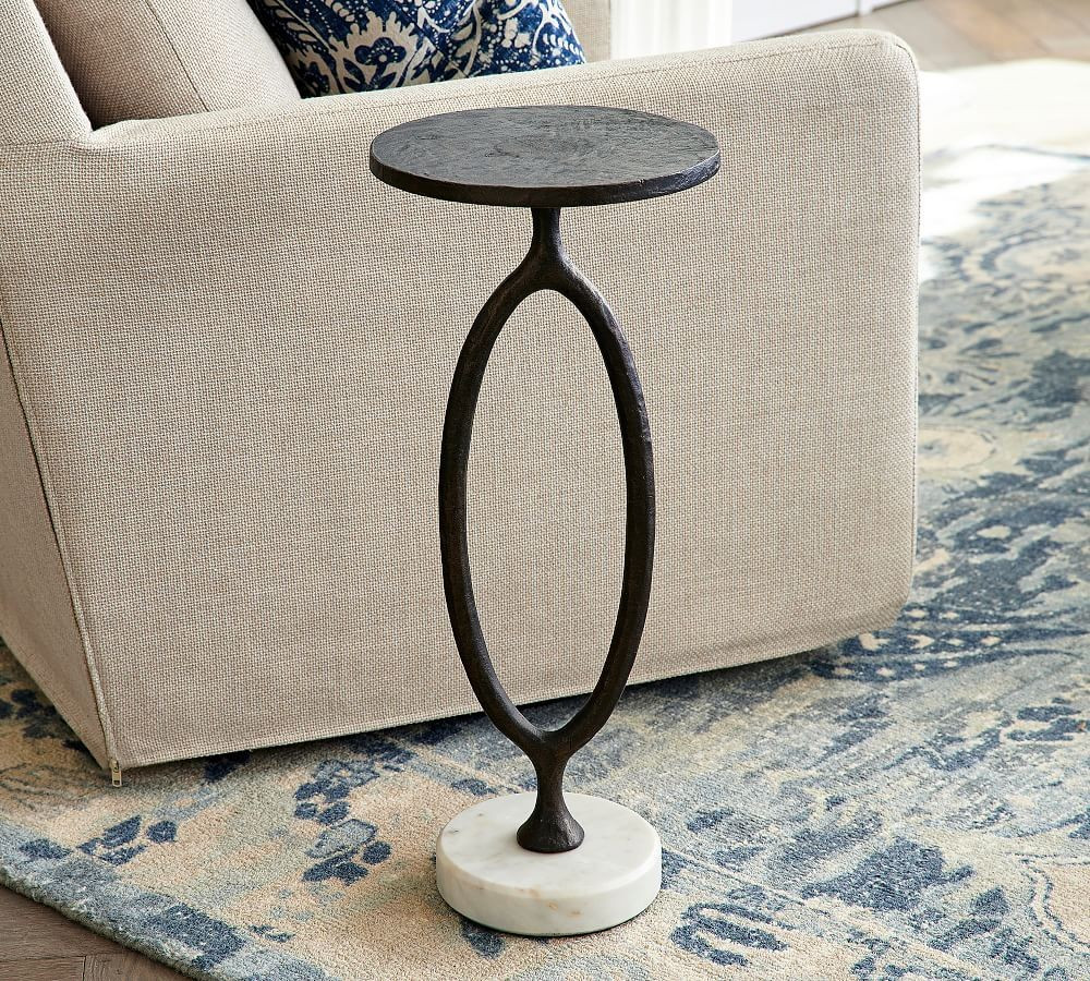 Bodhi 10" Round Metal Accent Table | Pottery Barn (US)