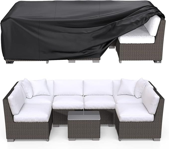 Patio Furniture Set Cover Waterproof, Heavy Duty 600D Funiture Covers for Outdoor Sectional Sofa ... | Amazon (US)