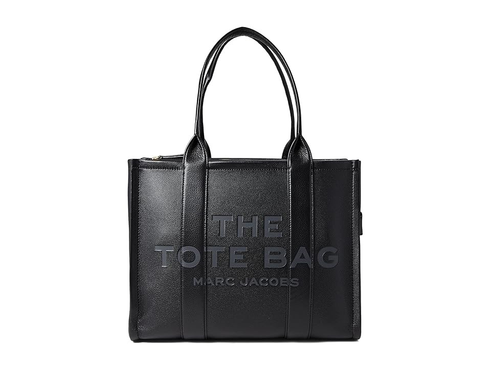 Marc Jacobs The Leather Tote Bag Handbags Black | Zappos