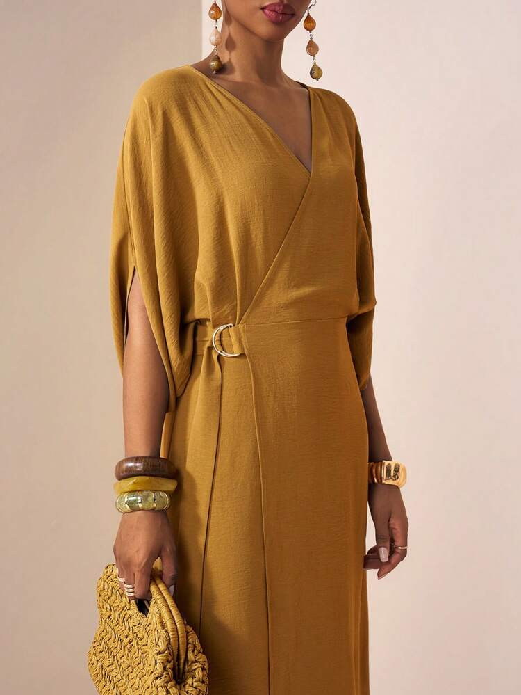 Local

Zivah Mustard Yellow Summer Elegant V-Neck Short Sleeve Maxi Linen Dress, Brunch Vacation ... | SHEIN