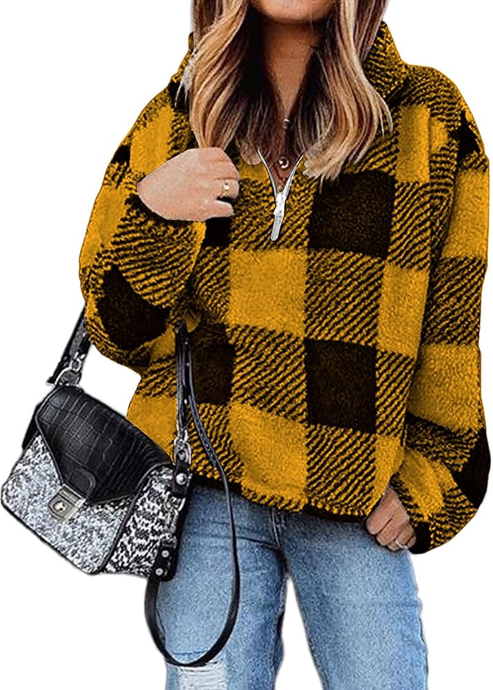 BTFBM Sherpa Quarter Zip Sweatshirt | Amazon (US)